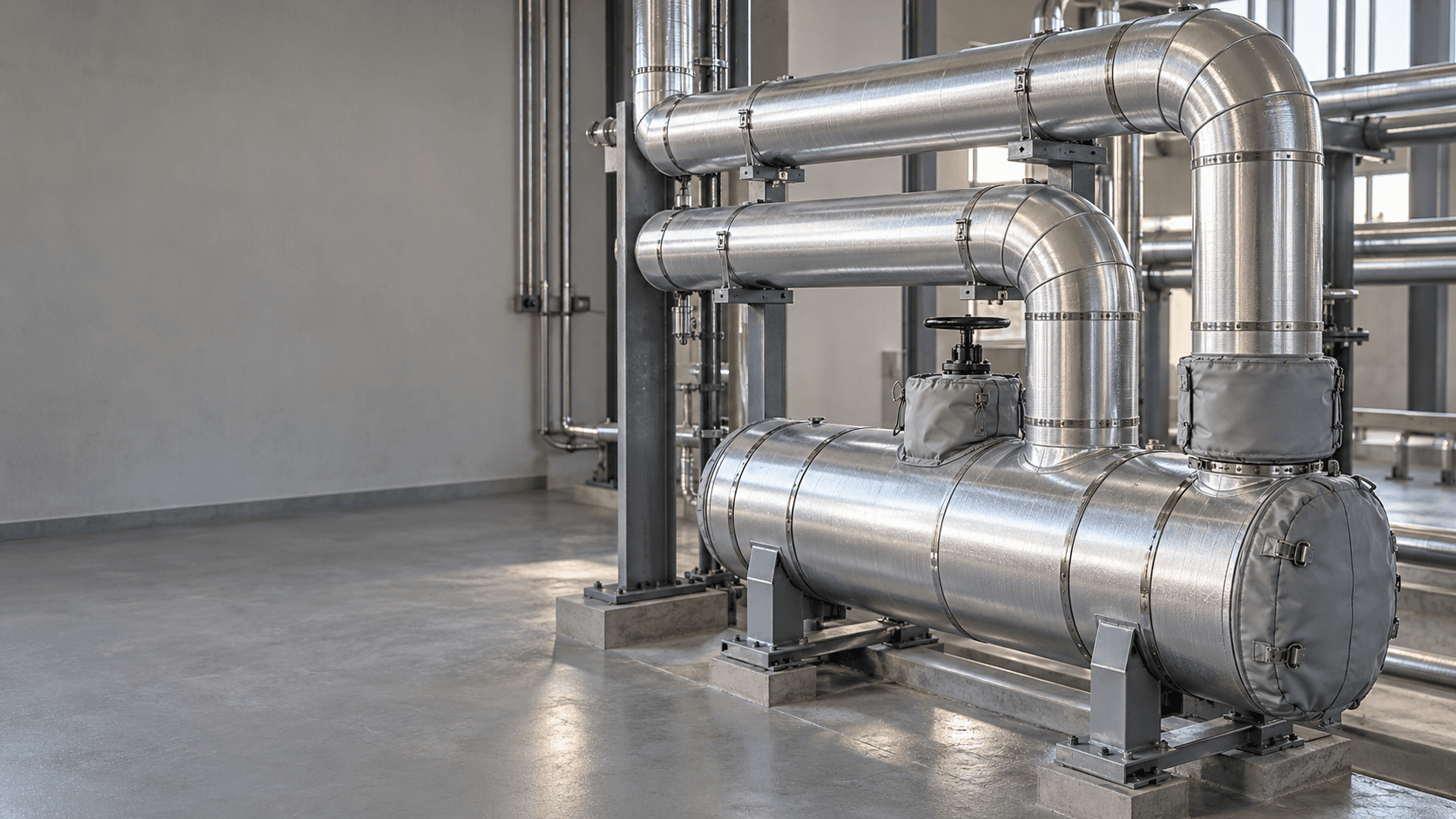 Insulated process pipework and equipment