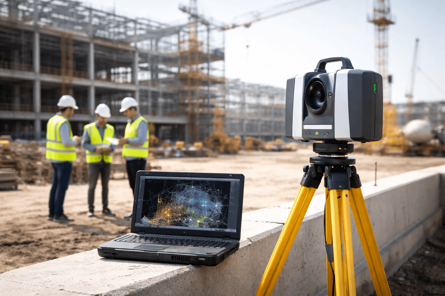3D laser scanner capturing an industrial plant in Saudi Arabia