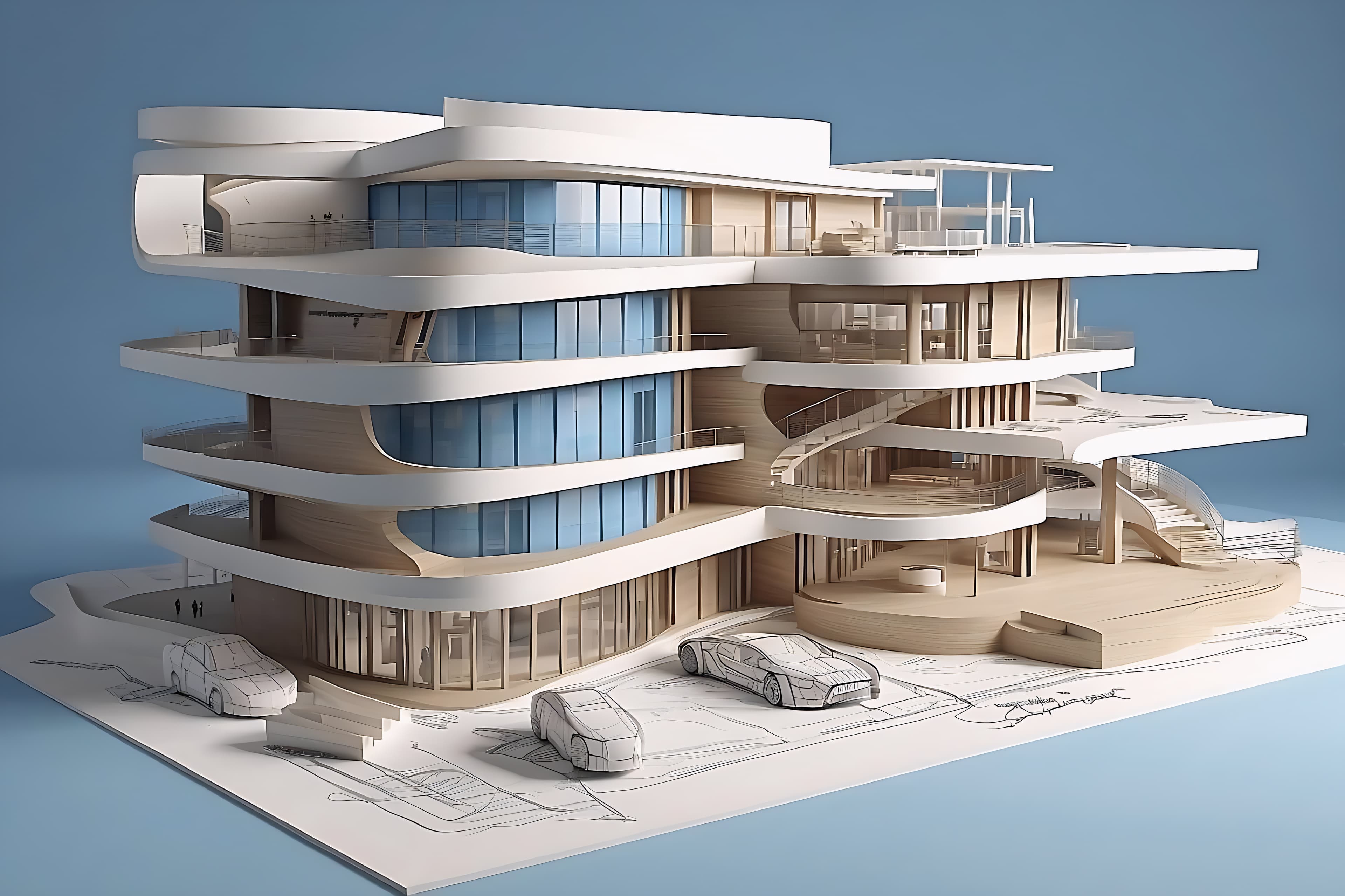 Coordinated BIM model with architectural, structural and MEP disciplines